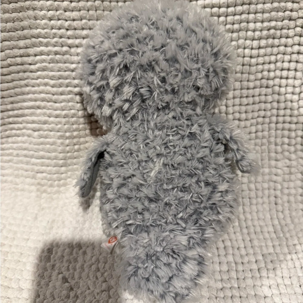 Ty Plush Grey and White Owl Toy with Gold Beak and Feet - Owlette